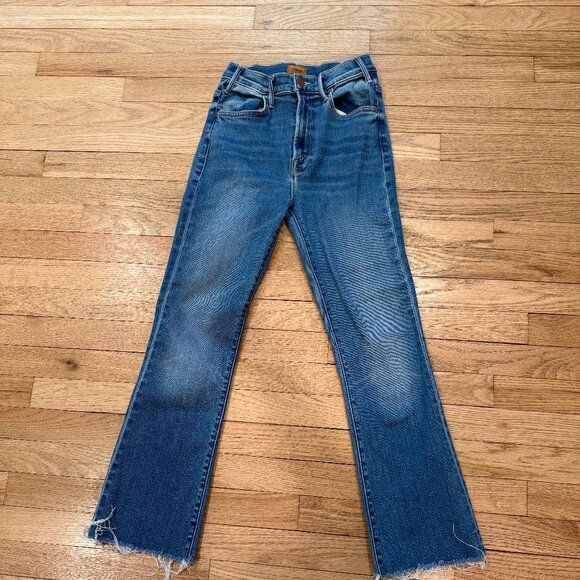 MOTHER The Kick It Ankle Fray distressed high-rise straight-leg jeans NWOT/24 - Picture 7 of 12